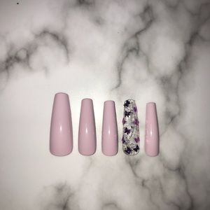 Lavender butterfly press on nails